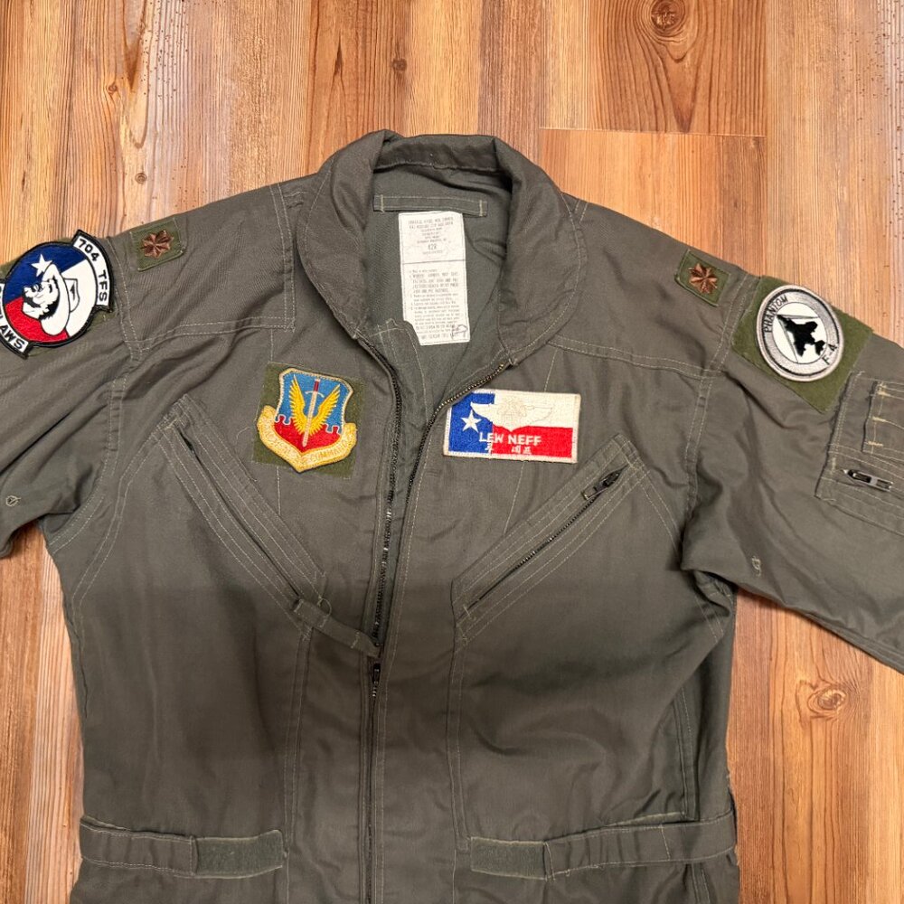 VTG Flyers Coveralls Mens 42R Reg Sage Green‎ FR Summer Fire Resistant Military - Picture 3 of 9